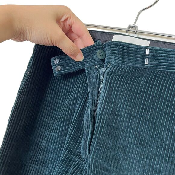 Aritzia Babaton Albers Pants Women’s Size 4 Dark Green Corduroy Kick Flare Crop - Picture 9 of 12
